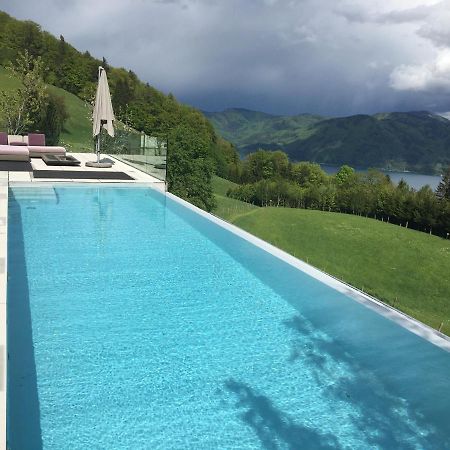 נוסדורף אם אטרסי Attersee Luxury Design Villa With Dream Views, Large Pool And Sauna מראה חיצוני תמונה