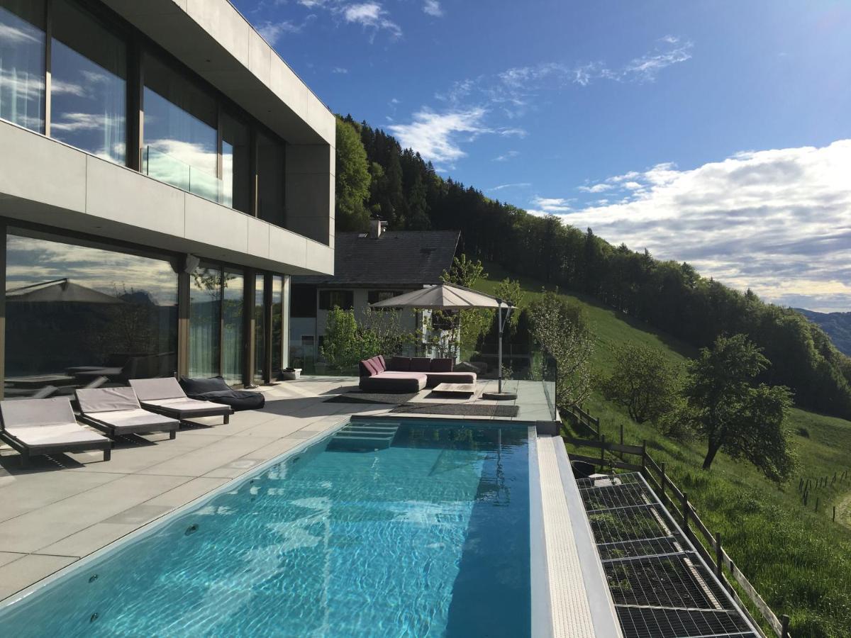 נוסדורף אם אטרסי Attersee Luxury Design Villa With Dream Views, Large Pool And Sauna מראה חיצוני תמונה