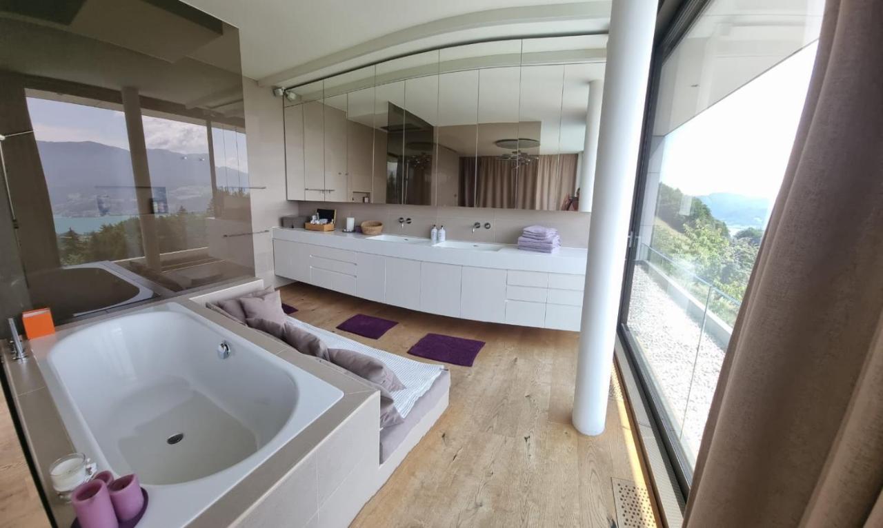 נוסדורף אם אטרסי Attersee Luxury Design Villa With Dream Views, Large Pool And Sauna מראה חיצוני תמונה