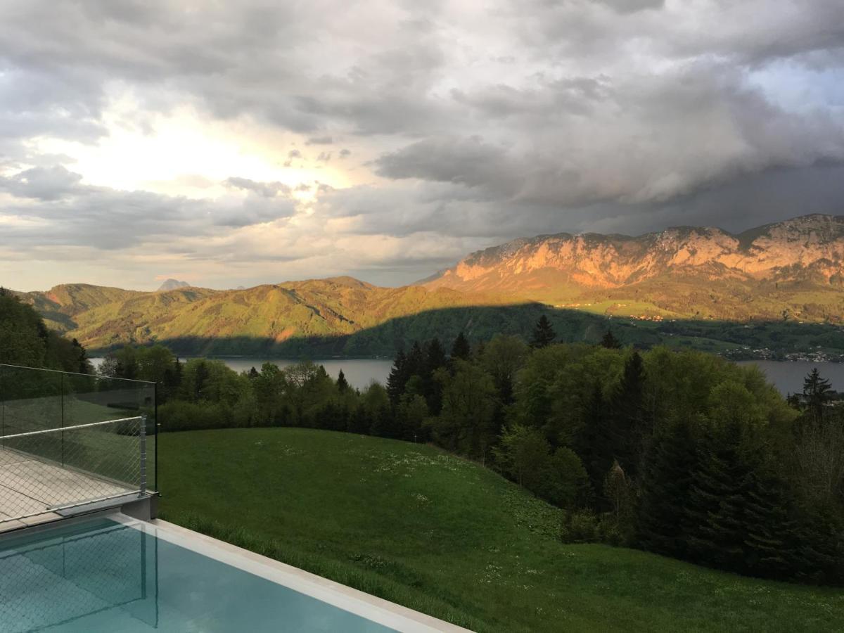 נוסדורף אם אטרסי Attersee Luxury Design Villa With Dream Views, Large Pool And Sauna מראה חיצוני תמונה